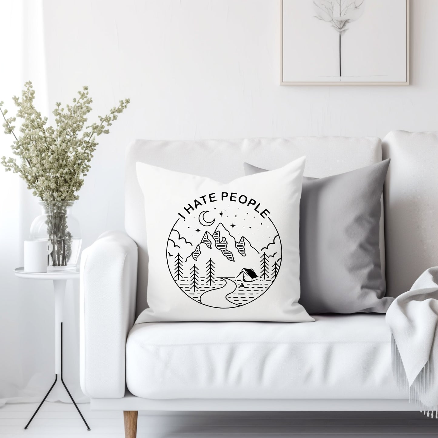 I hate people - Throw Pillow Cover