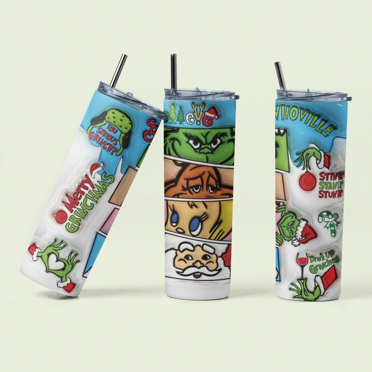 Merry Grinchmas with Santa 20oz Tumbler