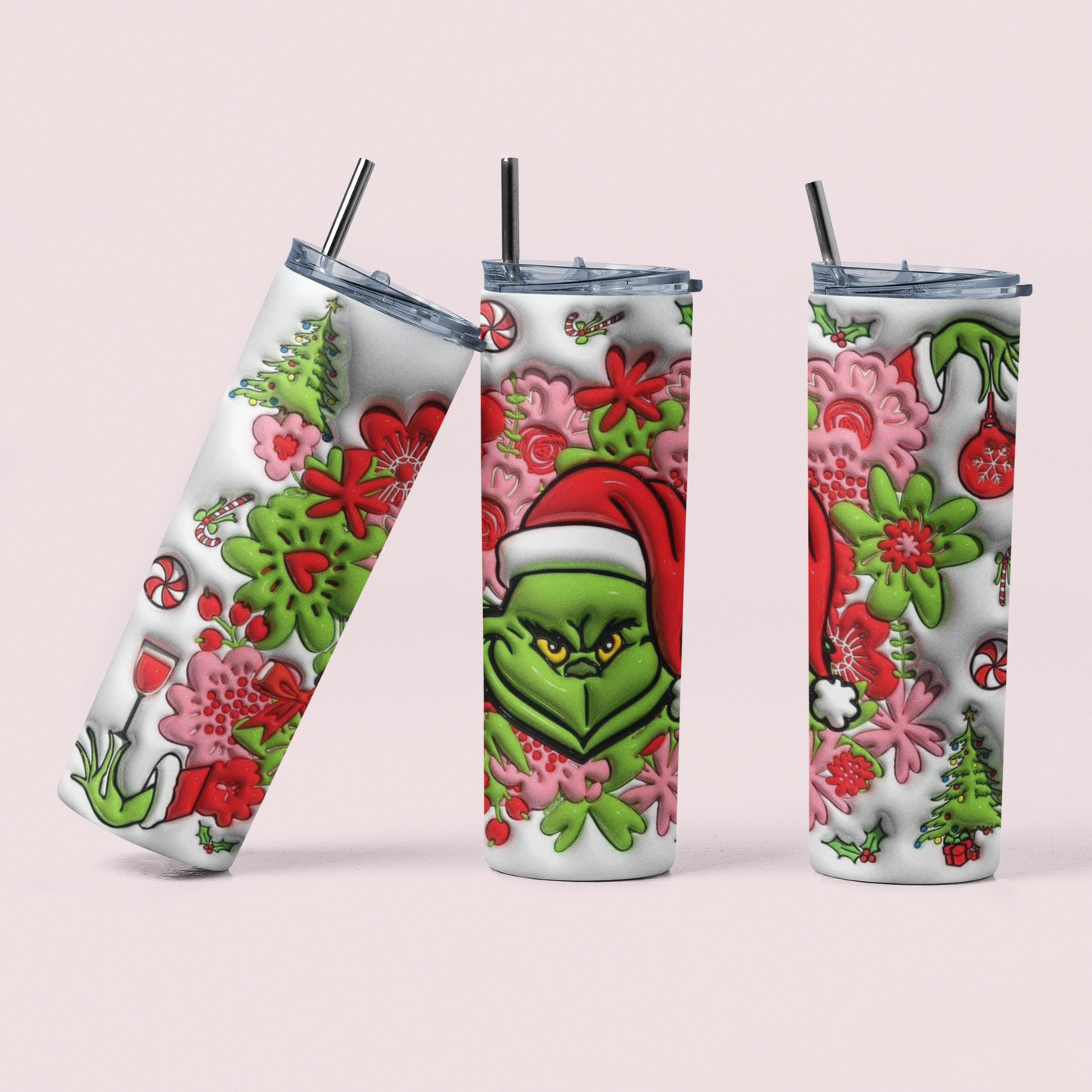 The Grinch with flowers! 20oz Tumbler