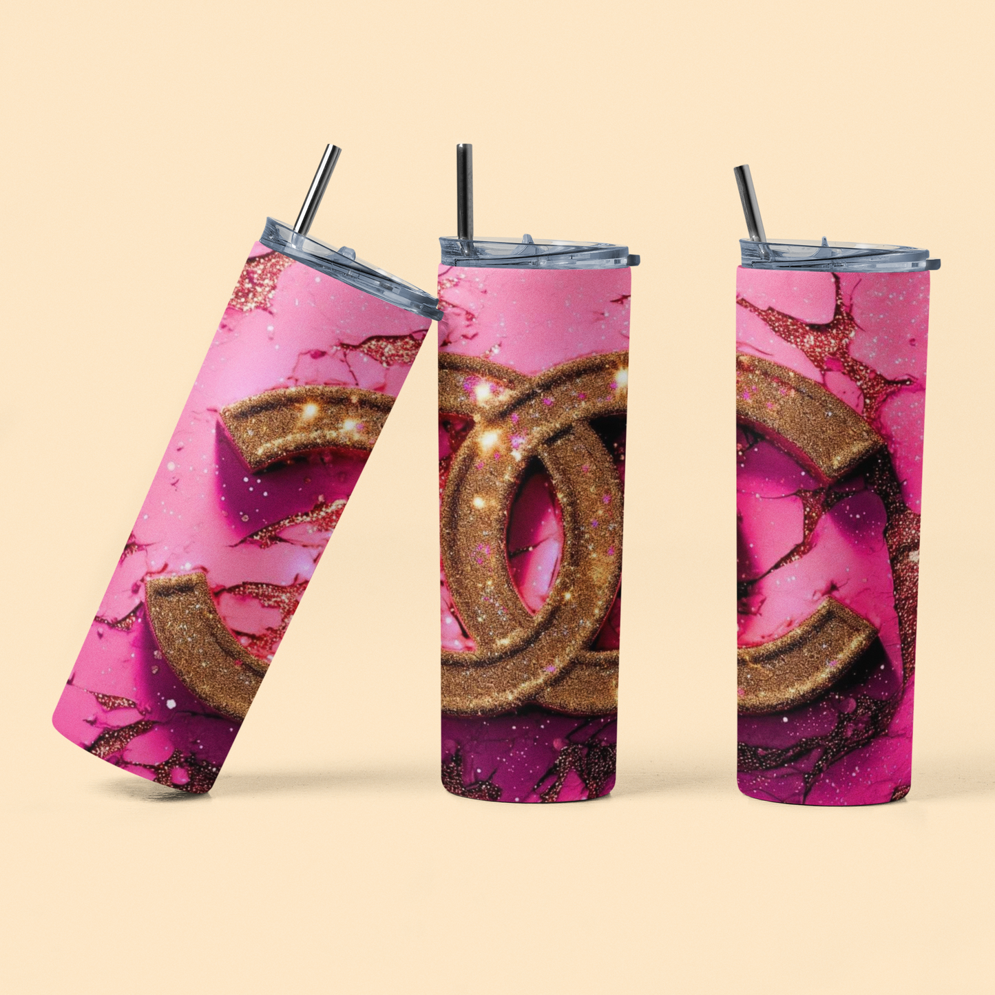 Pink & Gold designer 20oz tumbler!