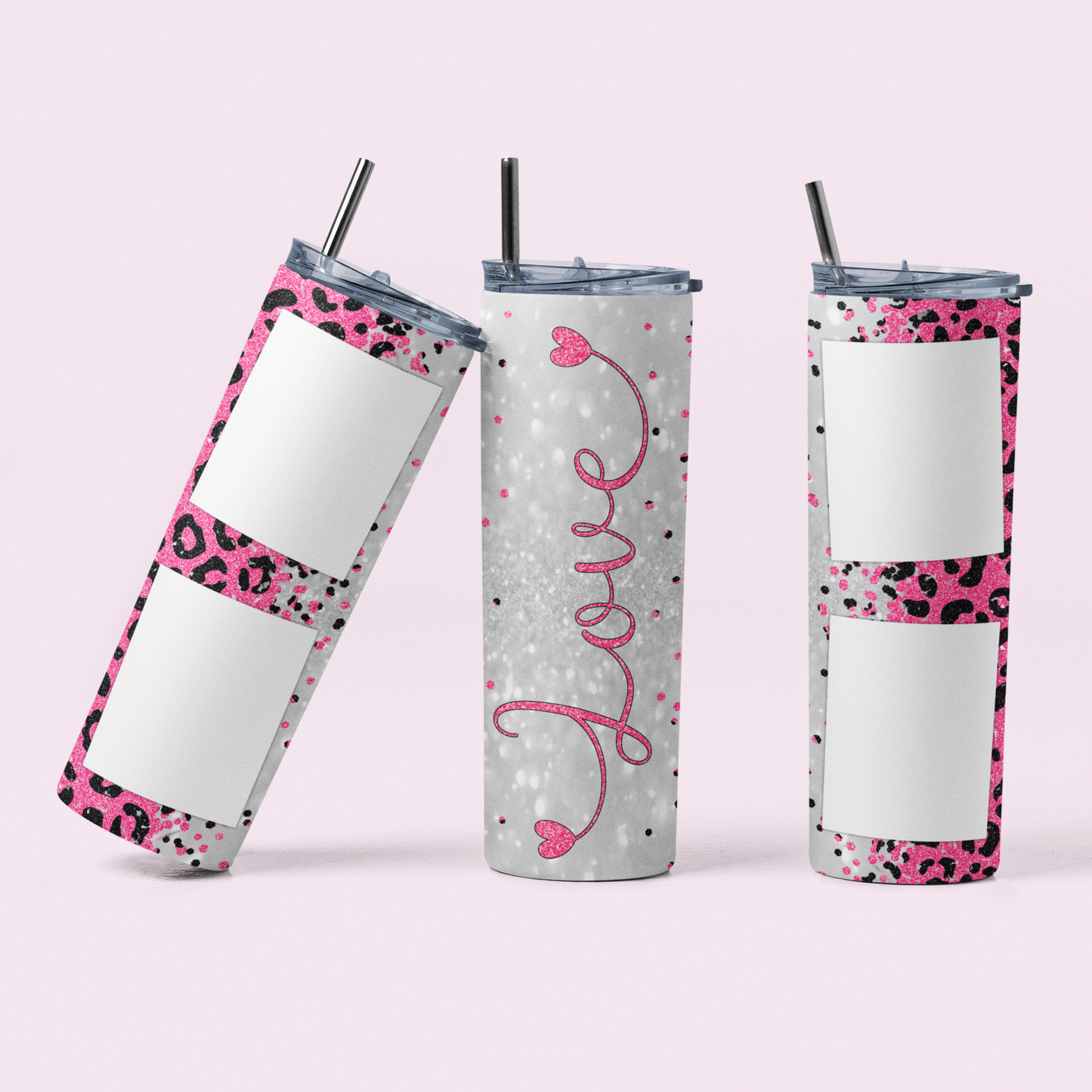 Hot pink leopard print with love &  photos! 20oz Tumbler