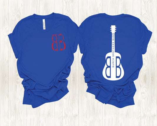 Burch Brother Band Logo T-shirt Blue, Red and White