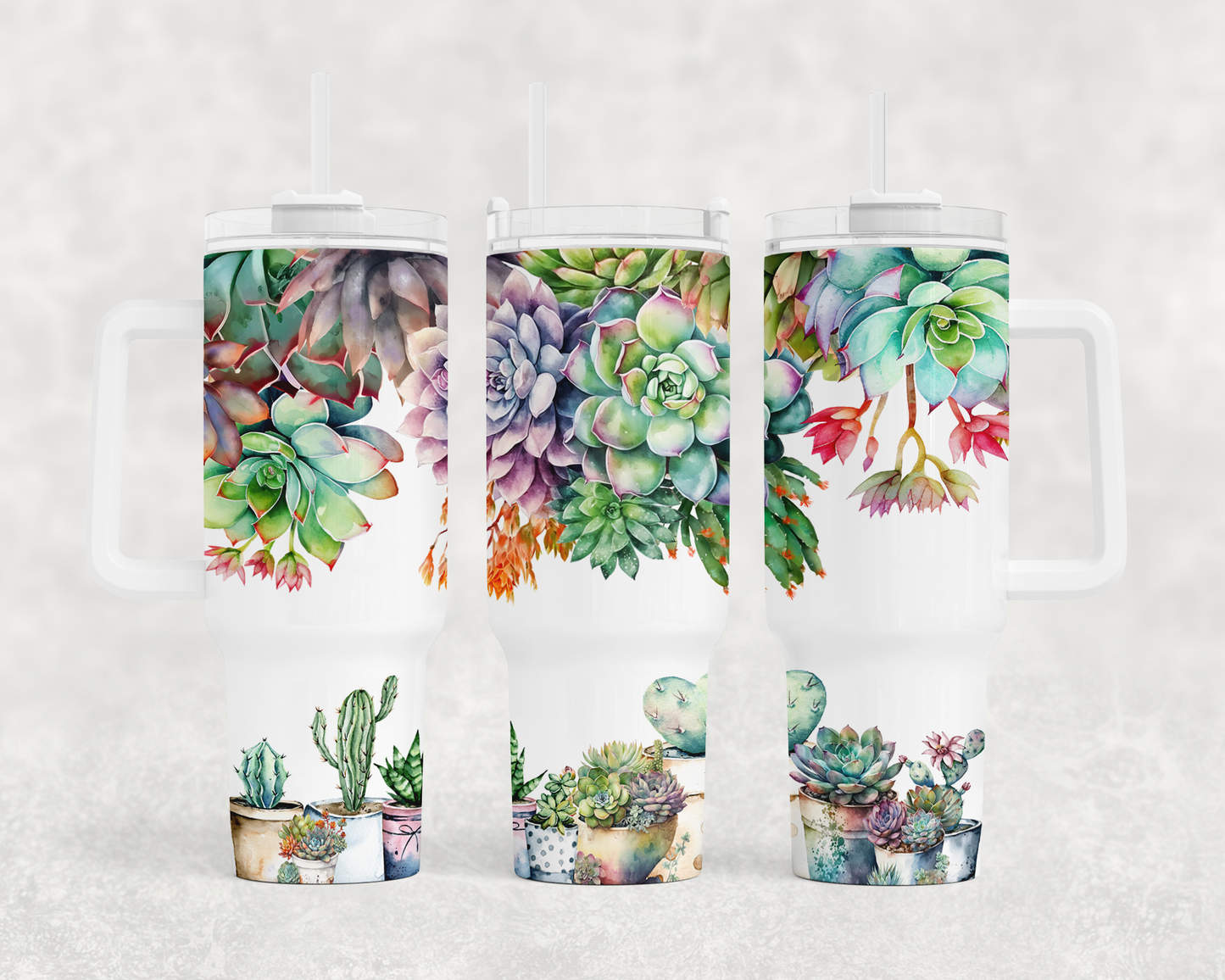 Colorful succulent & cactus 40oz Tumbler