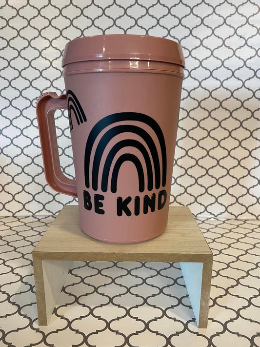 Bee Kind black rainbow Mega Mug - 34 oz