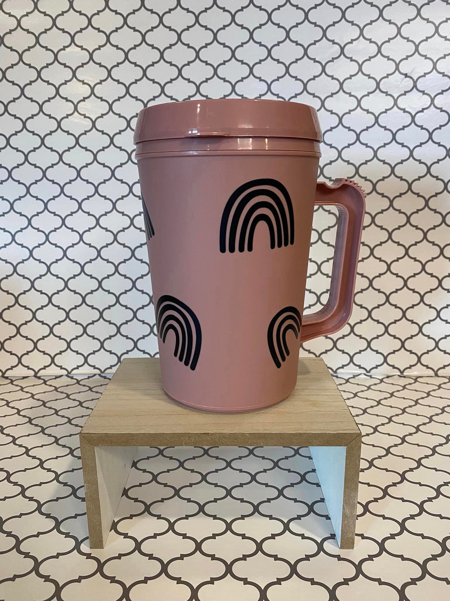 Bee Kind black rainbow Mega Mug - 34 oz