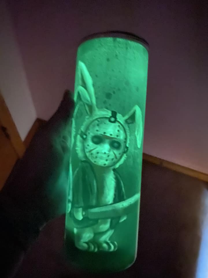 Horror movie bunnies - Skinny Tumbler