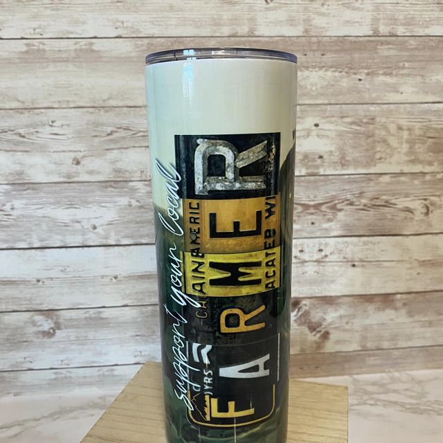 Support your local farmer-tractor - Skinny Tumbler