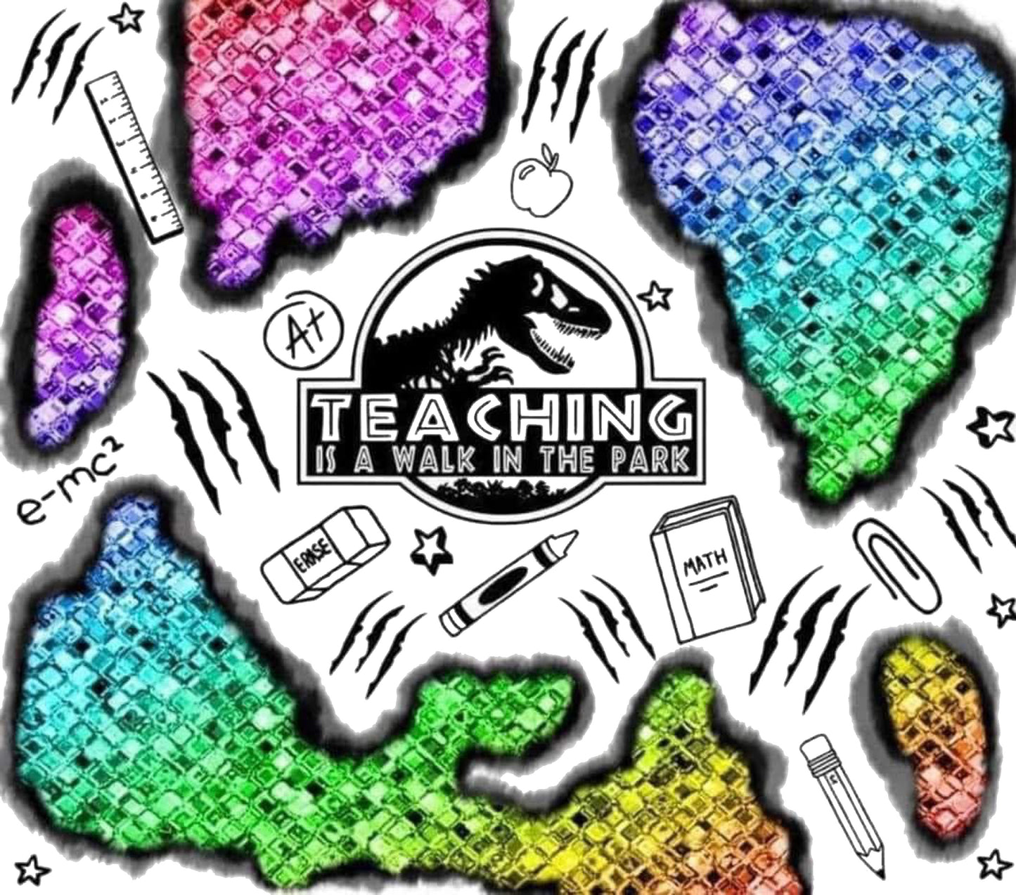 Teaching is a walk in the park, dinosuar - Skinny Tumbler