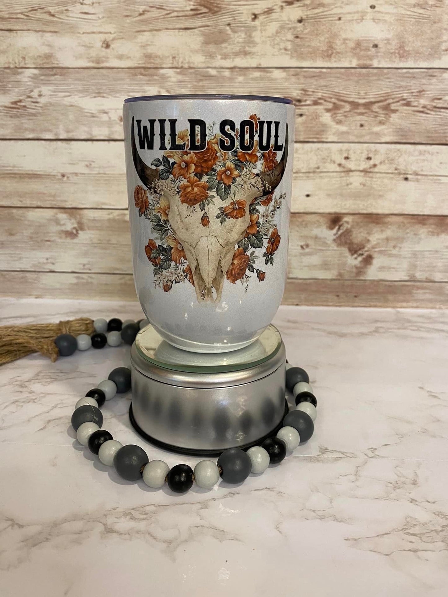 Wild soul - 12 oz Shimmery Travel Wine Tumbler
