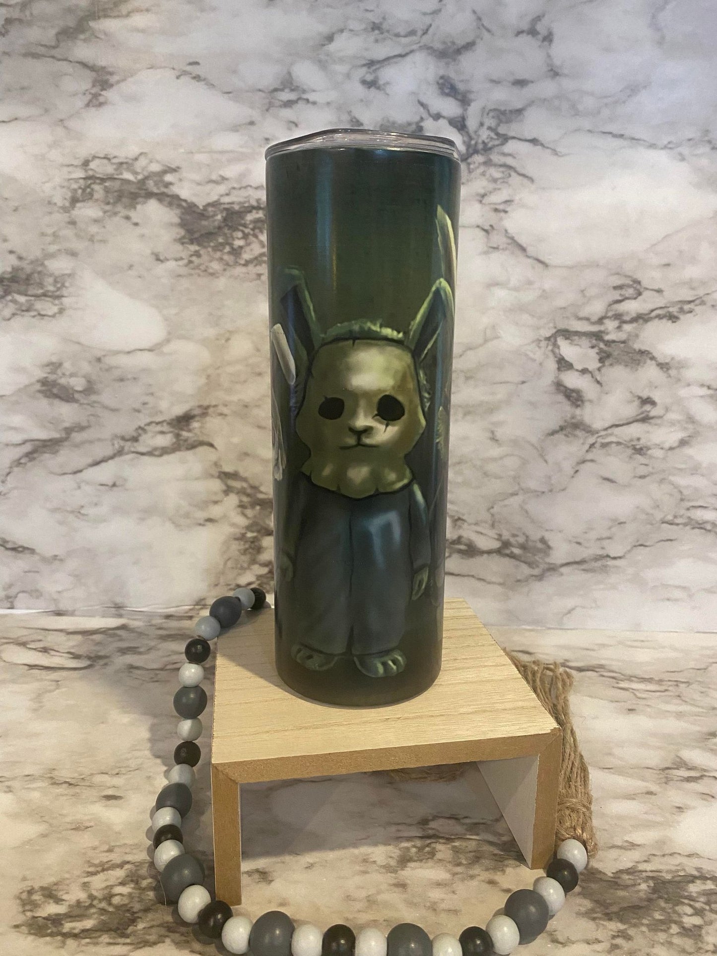 Horror movie bunnies - Skinny Tumbler