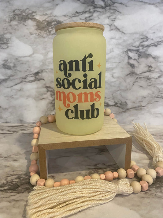 Anti-social Moms club - Yellow Color Changing Glass Cup
