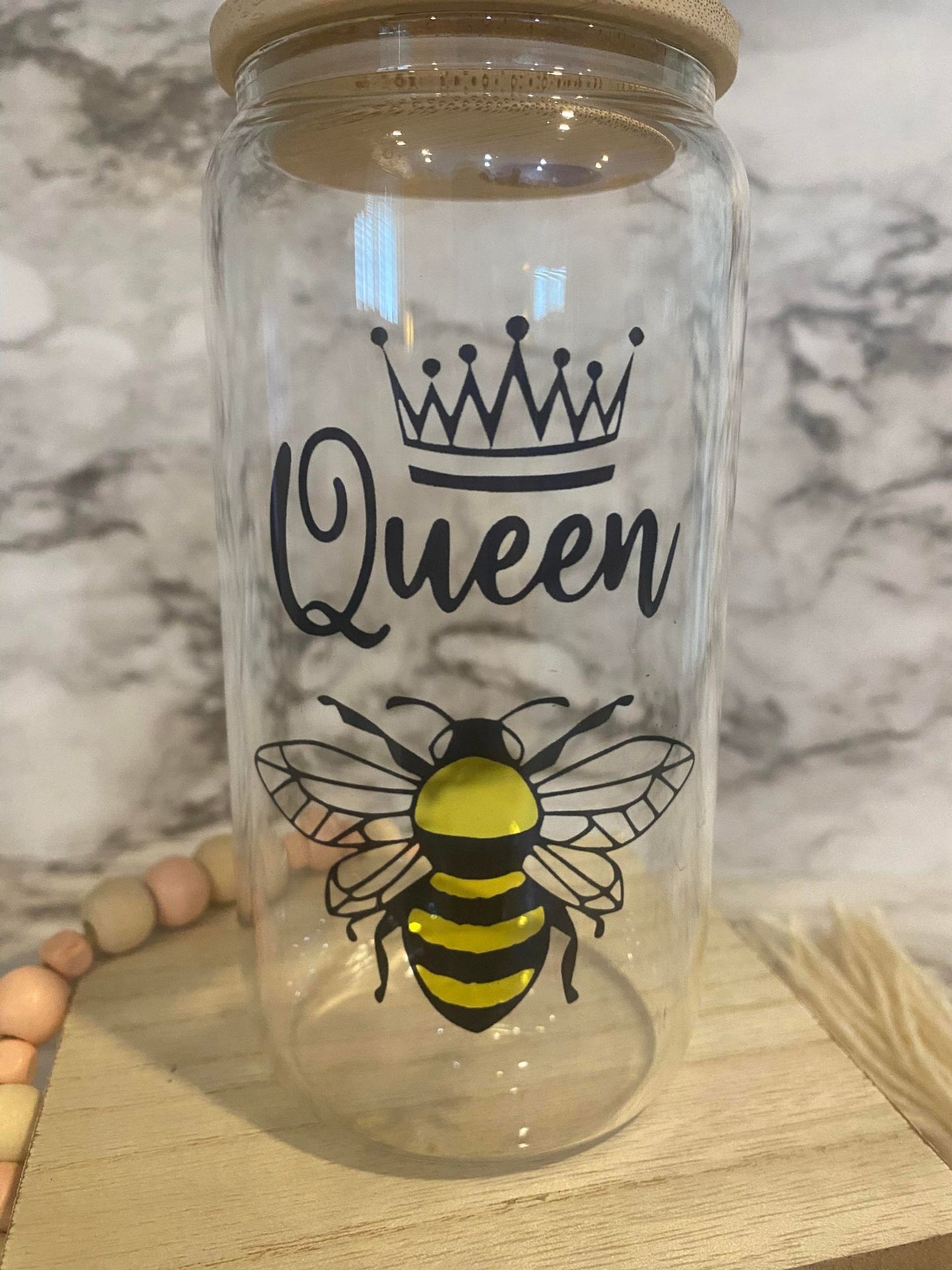 Queen Bee - Clear Glass Cup