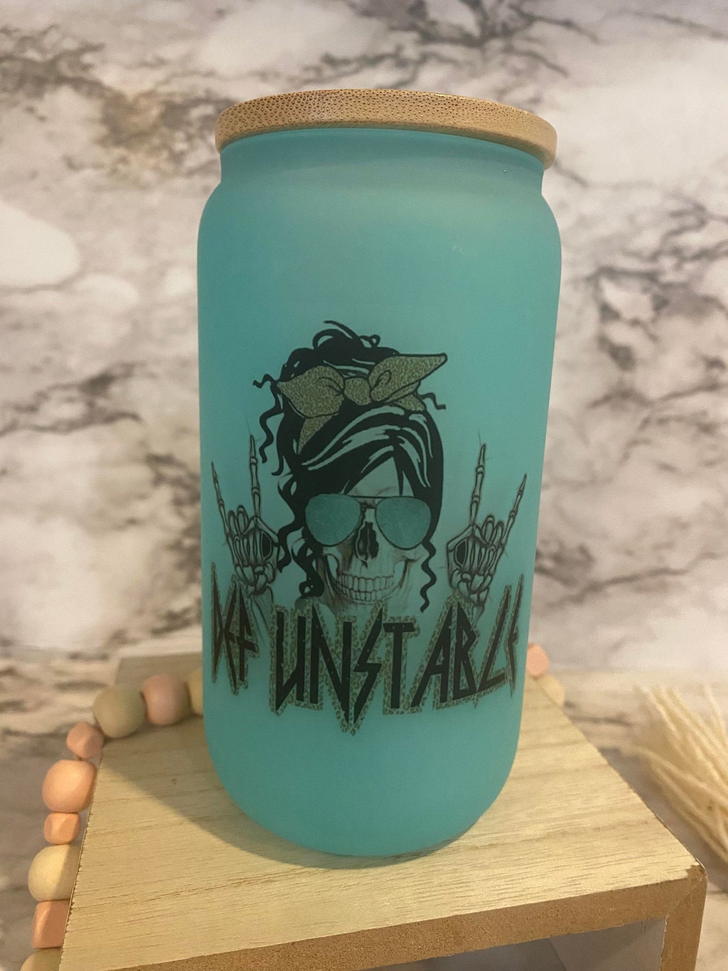 Def Unstable Skull - Blue Color Changing Glass Cup