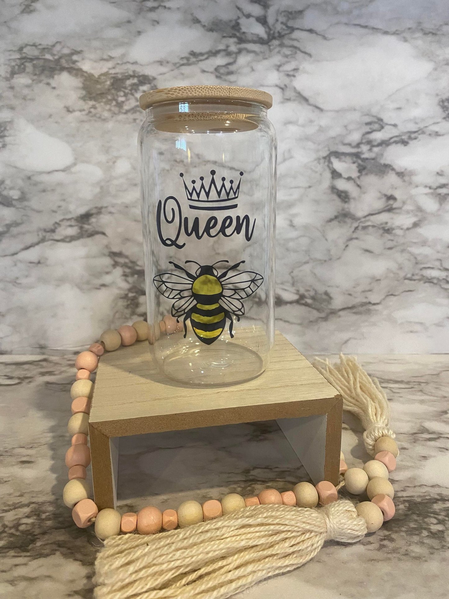 Queen Bee - Clear Glass Cup