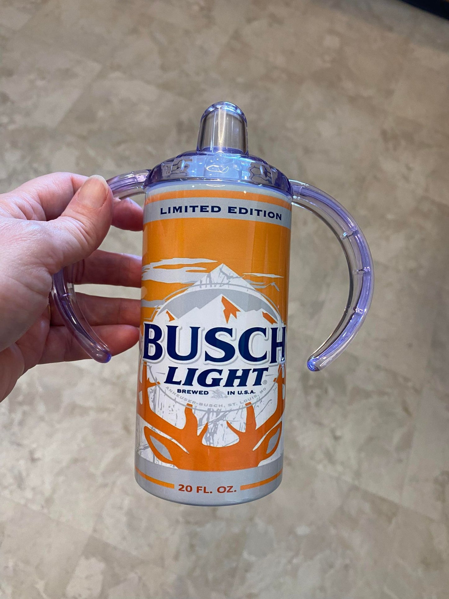 Custom 12oz dual lid with straw - Sippy Cup