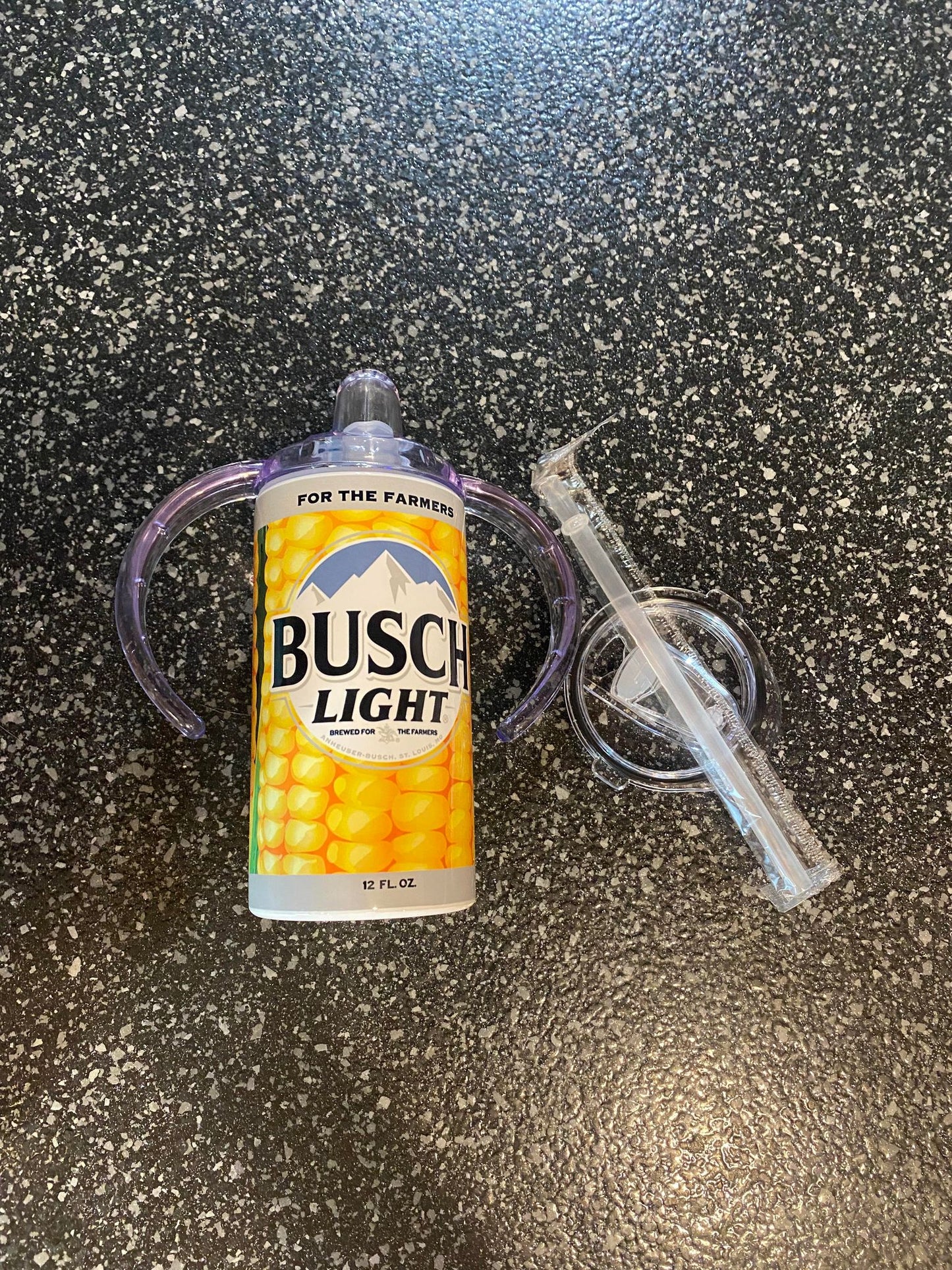 Custom 12oz dual lid with straw - Sippy Cup