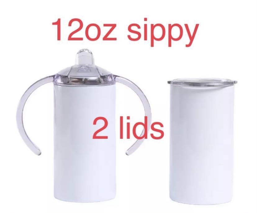 Custom 12oz dual lid with straw - Sippy Cup
