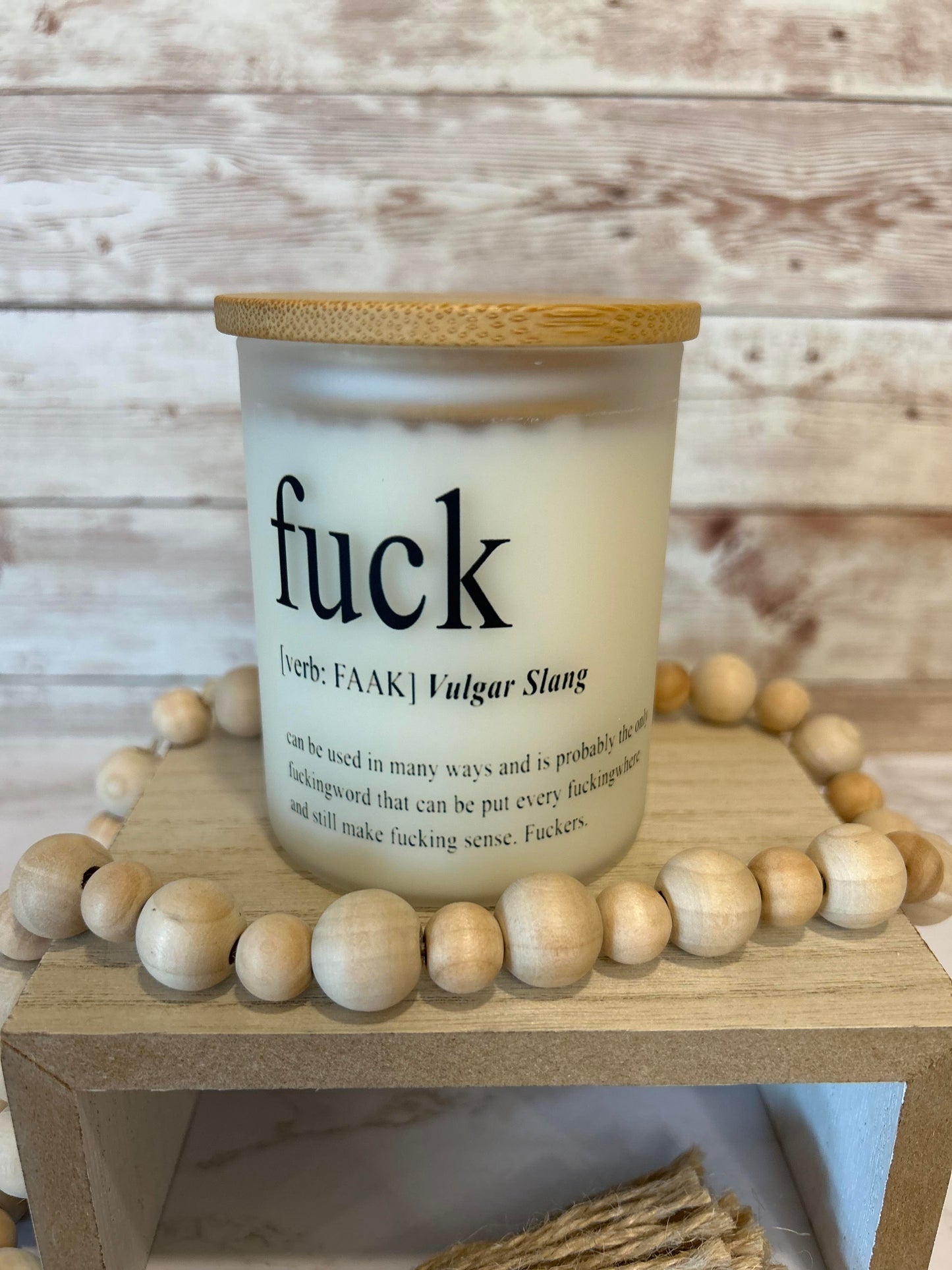 FUCK definition Soy candle