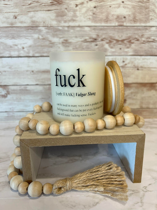FUCK definition Soy candle