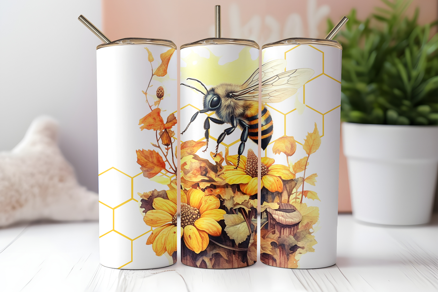 Bee and flowers! 20oz Tumbler