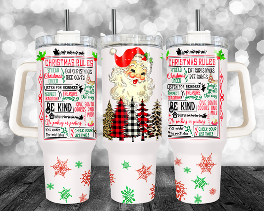 Christmas rules and Santa 40oz Tumbler