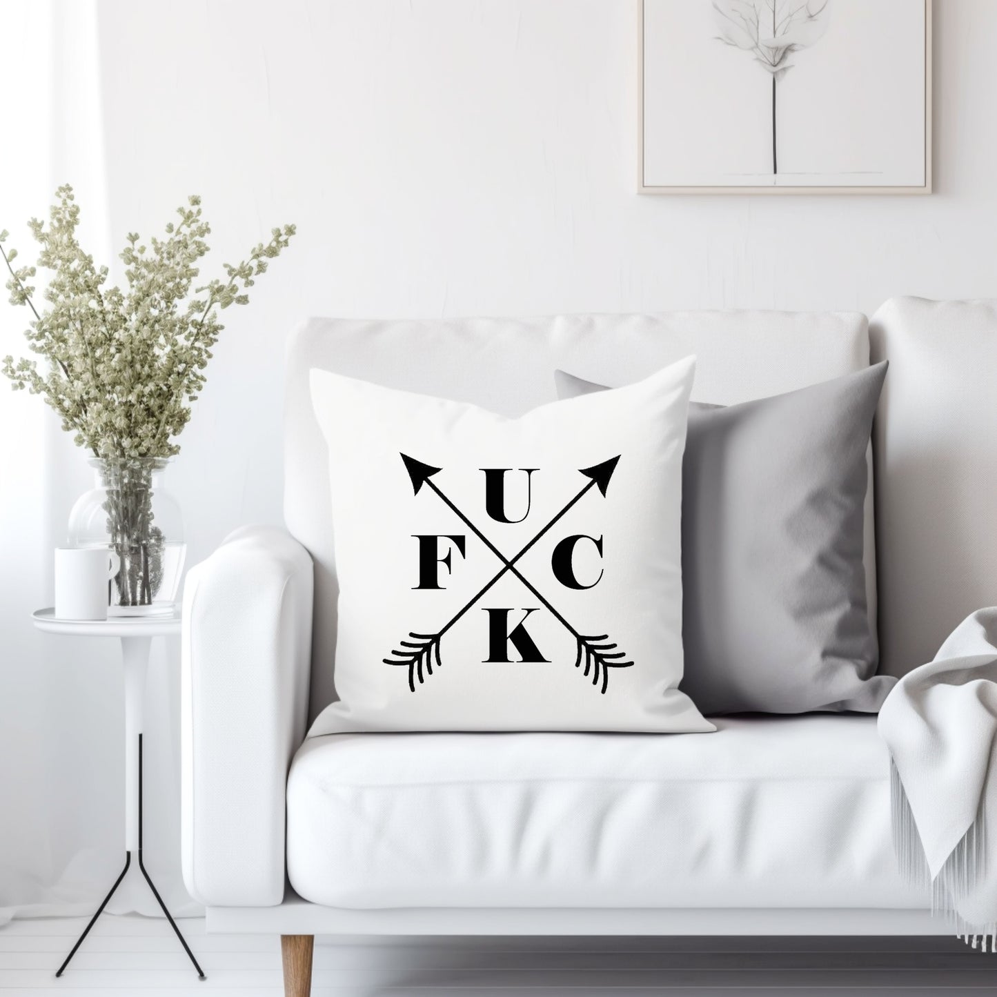 FUCK with arrows - Throw Pillow Cover