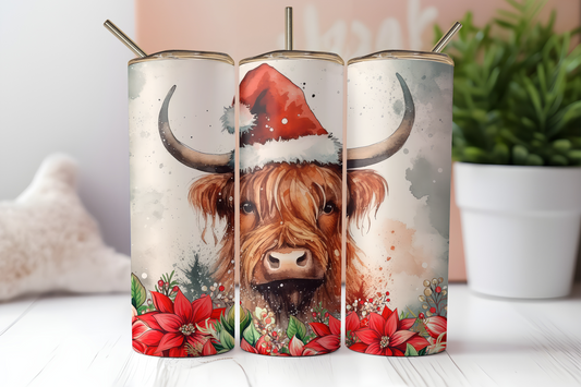 Christmas Highland cow! Tumbler