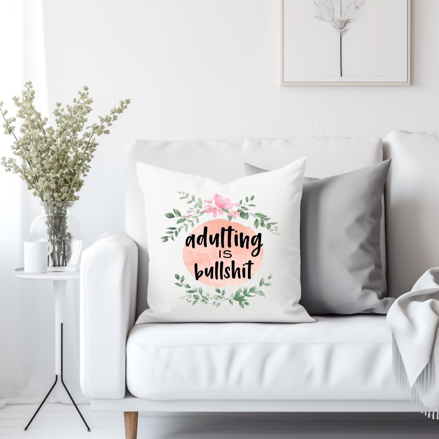 Adulting is BS - Throw Pillow Cover