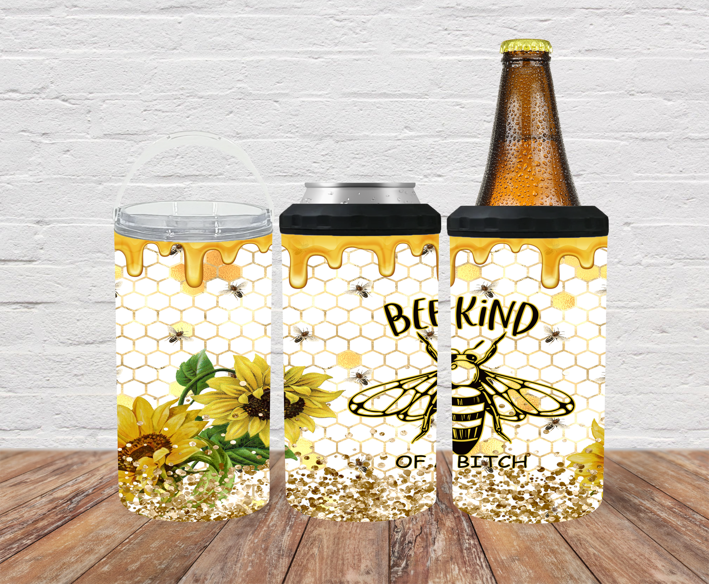 BEE KIND... of a bitch Can Cooler