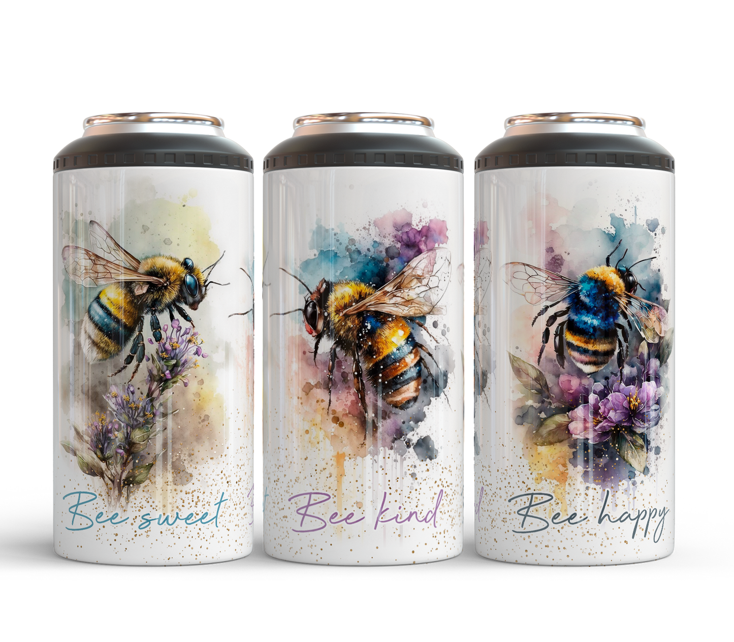 Bee sweet, Bee kind, Bee happy Can Cooler