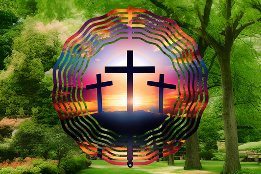 Colorful Cross Scenery Wind Spinner
