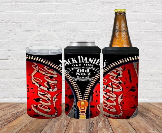 Jack and coke with zipper - Can Cooler