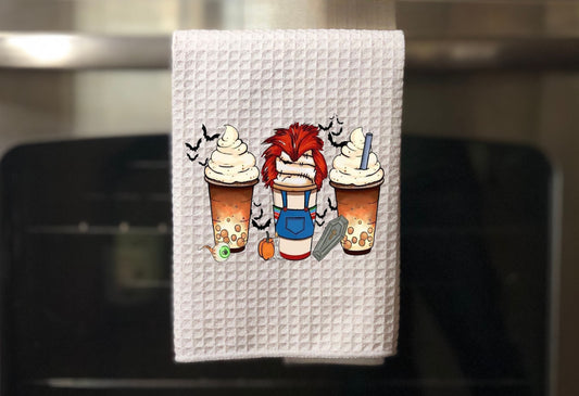 Childs play, Halloween and iced coffee! Towel