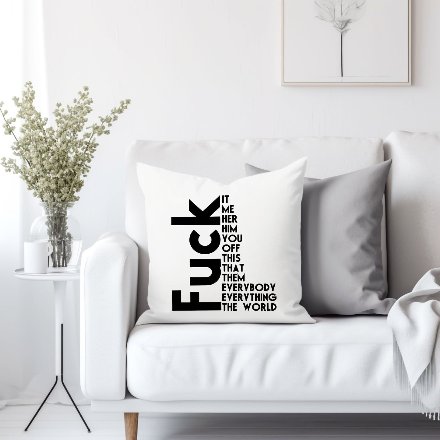 Fuck it - Throw Pillow Cover