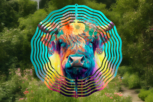 Colorful Cow Wind Spinner