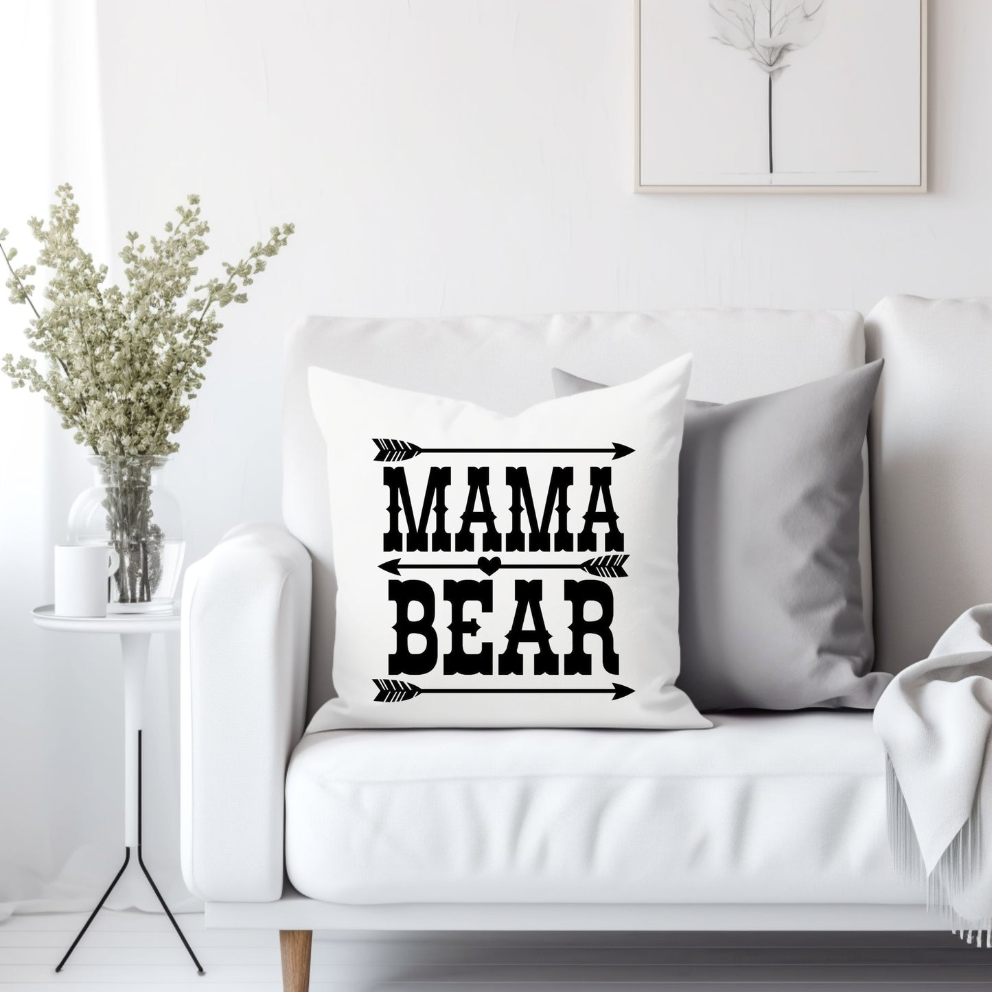 MAMA BEAR with arrows - Throw Pillow Cover