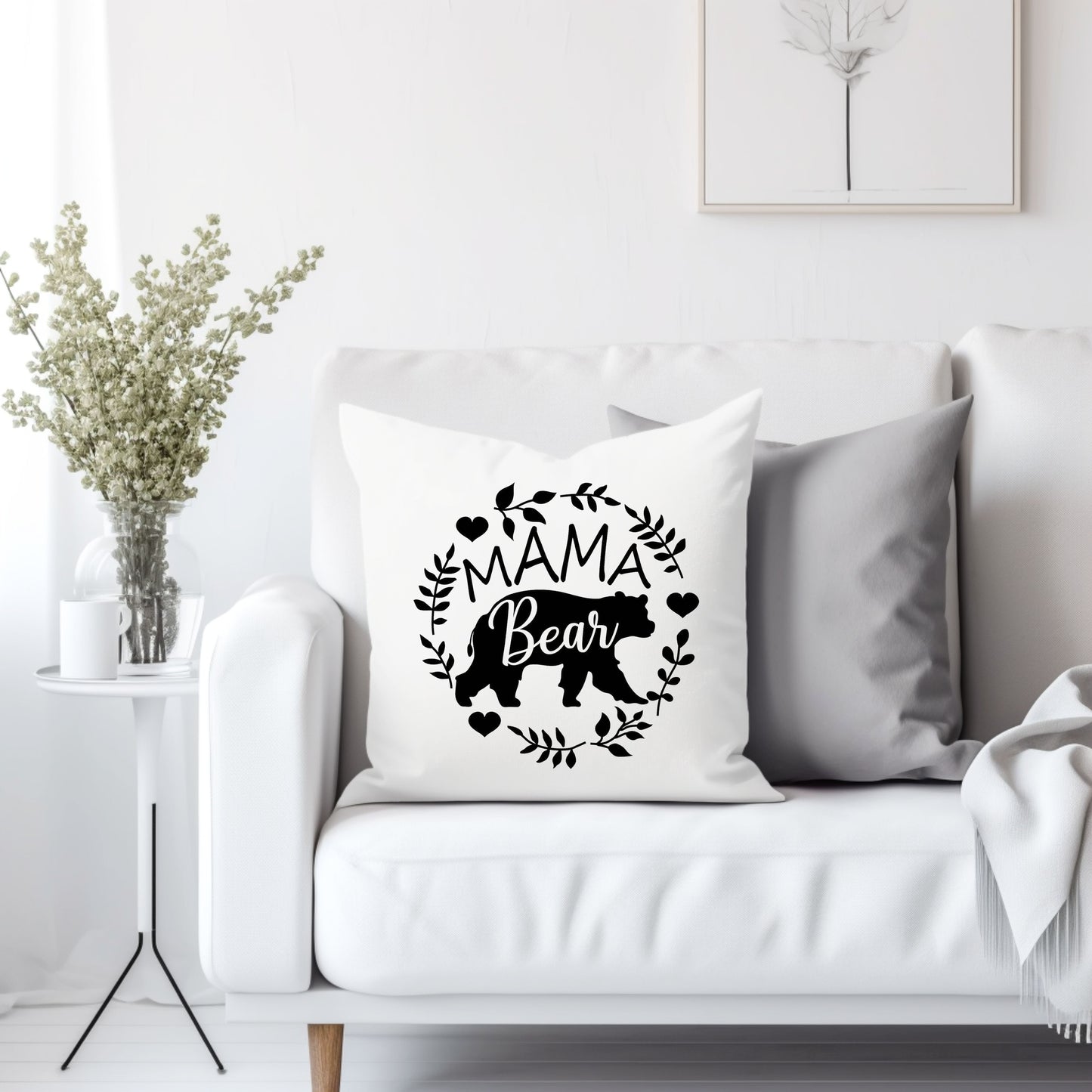 MAMA BEAR - Throw Pillow Cover