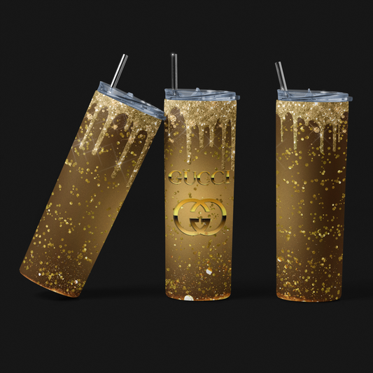 Gold designer 20oz tumbler!