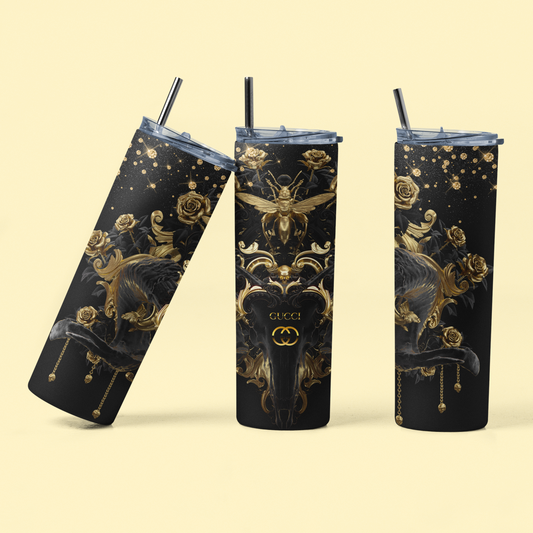 Black and Gold designer 20oz tumbler!