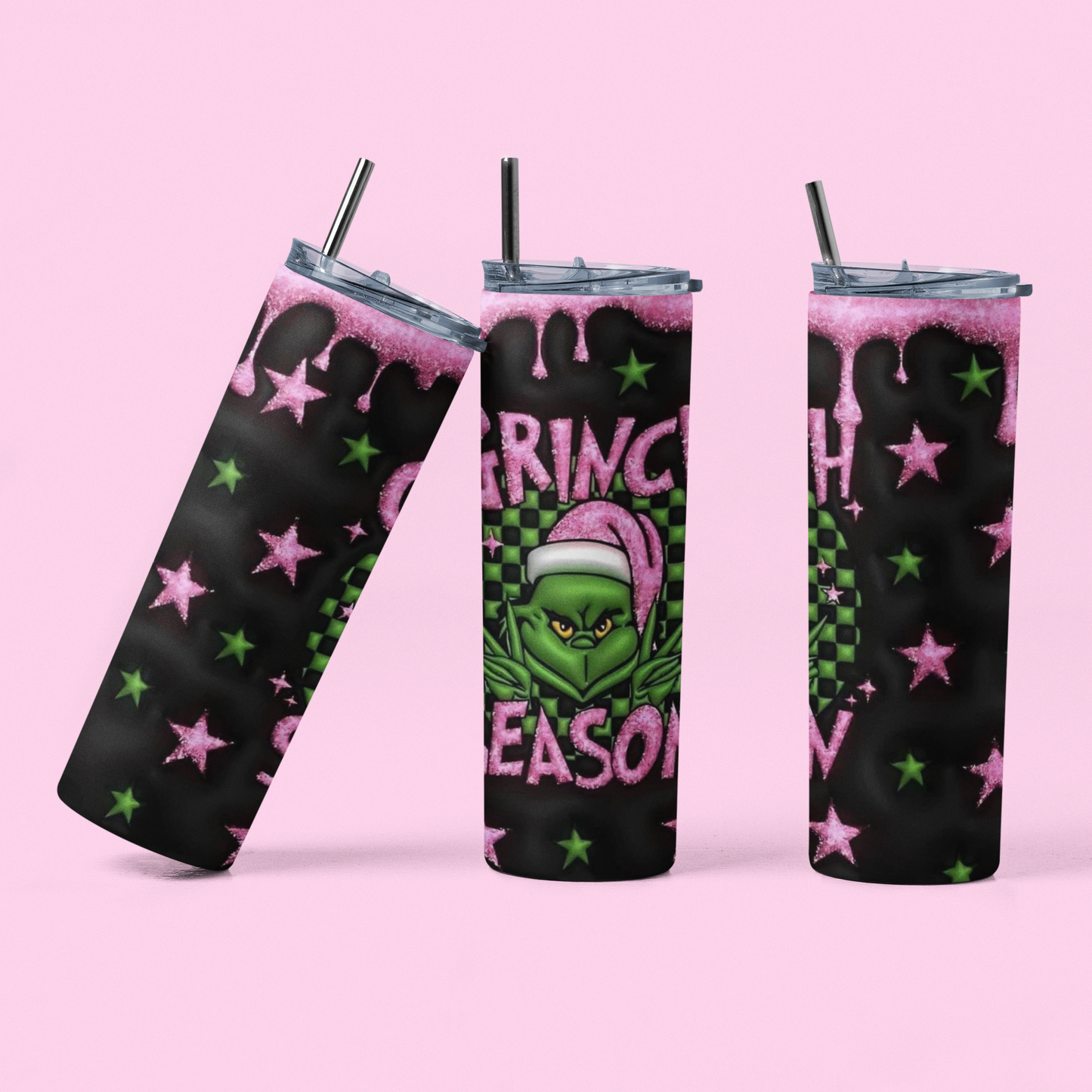 Grich Season Pink & Black Skinny Tumbler!