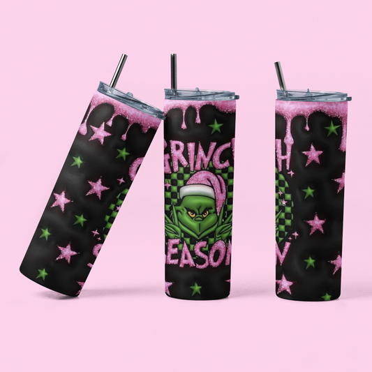 Grich Season Pink & Black Skinny Tumbler!