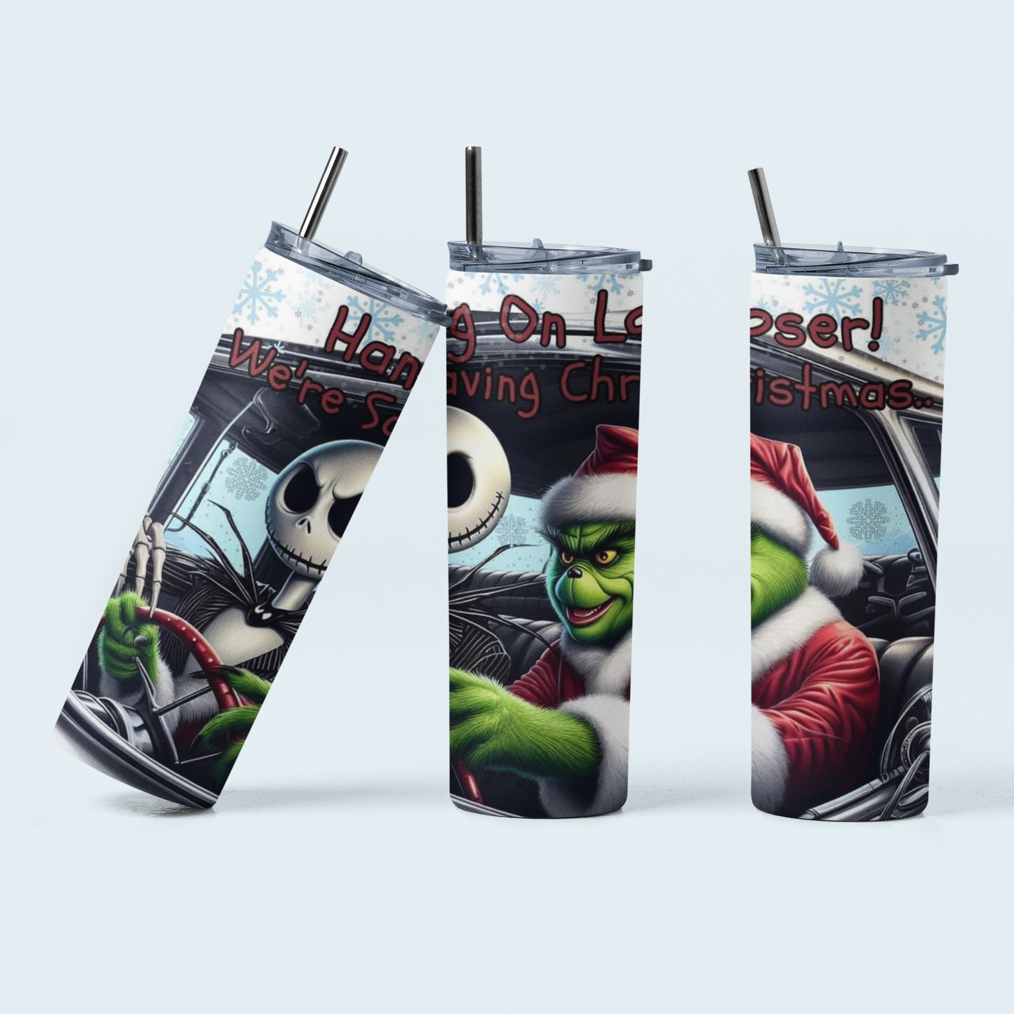 Santa & Jack skinny tumbler!