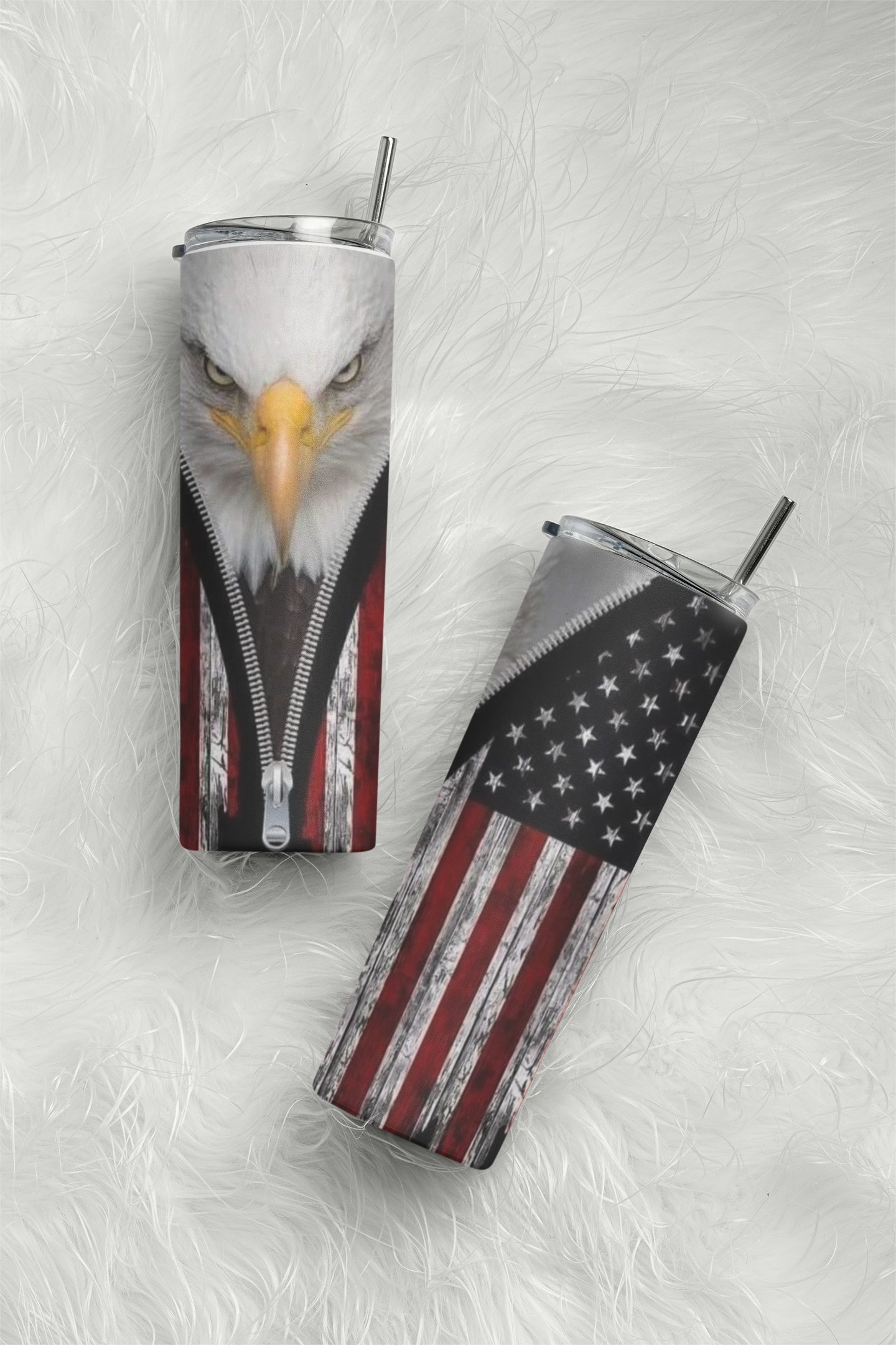 Eagle and American flag