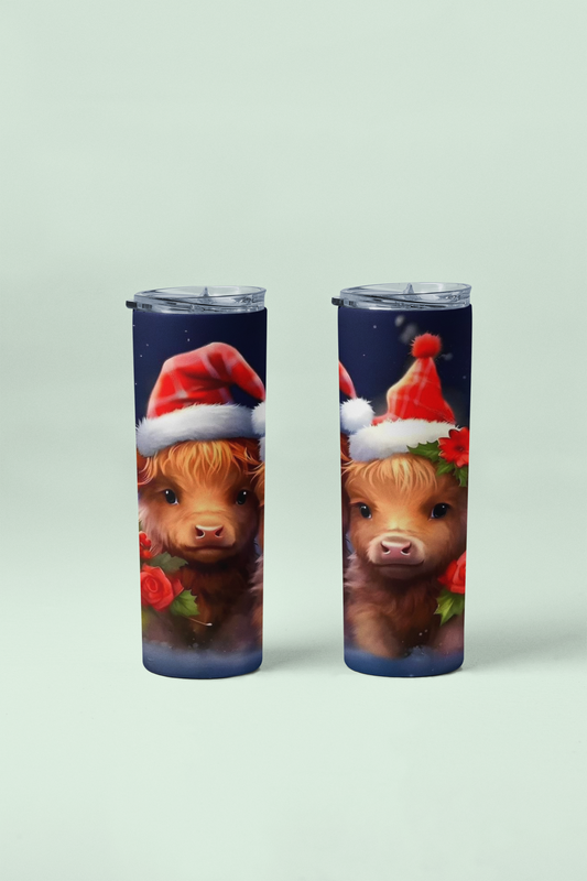 Highland Christmas calves skinny tumbler!