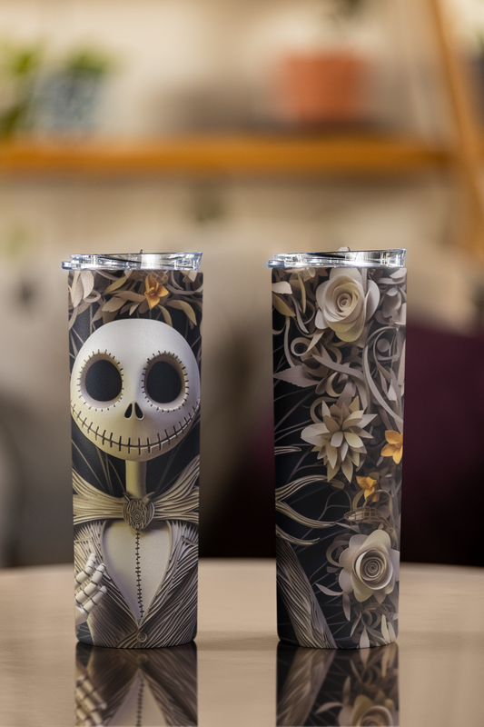 Jack, NBC and paper art flowers - Glow in the dark 20oz Tumbler