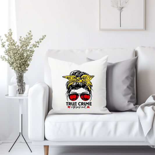 True crime obsessed - Throw Pillow Cover