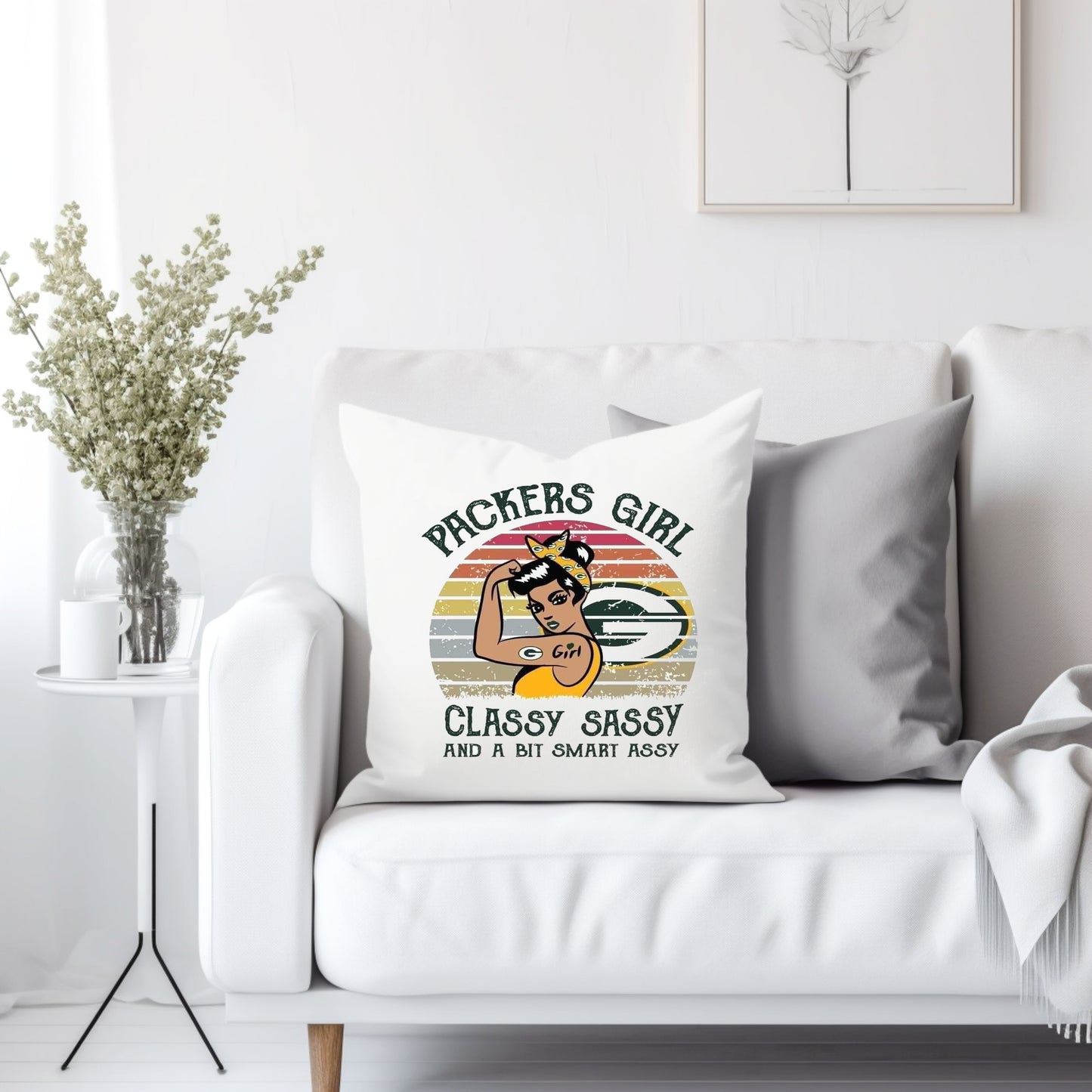 Packers girl - Throw Pillow Cover