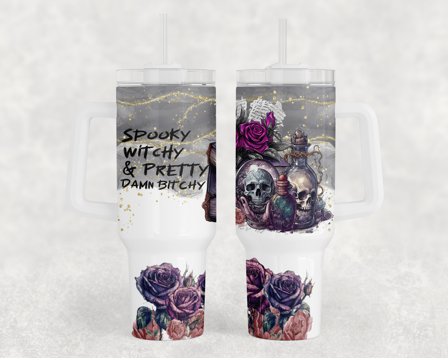 Spooky witchy & pretty damn bitchy 40oz Tumbler