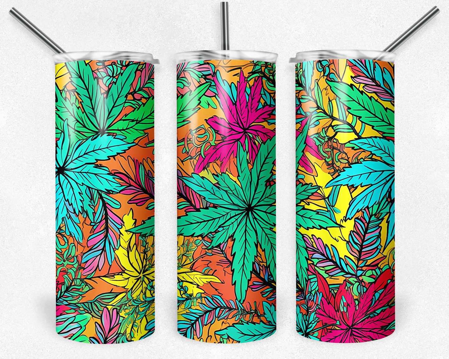 Colorful weed leaves 20oz Tumbler