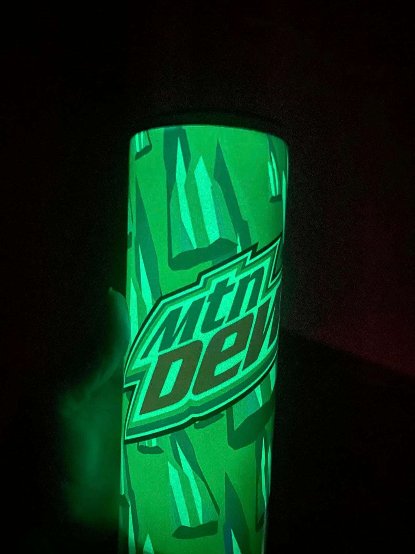 Glow in the dark Mt. Dew Skinny Tumbler LIT AF CREATIONS
